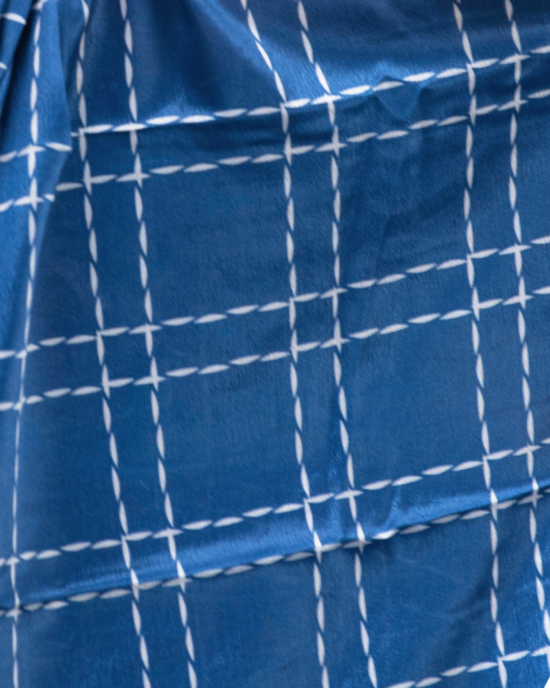 Midnight Check Pre-Draped Satin Saree
