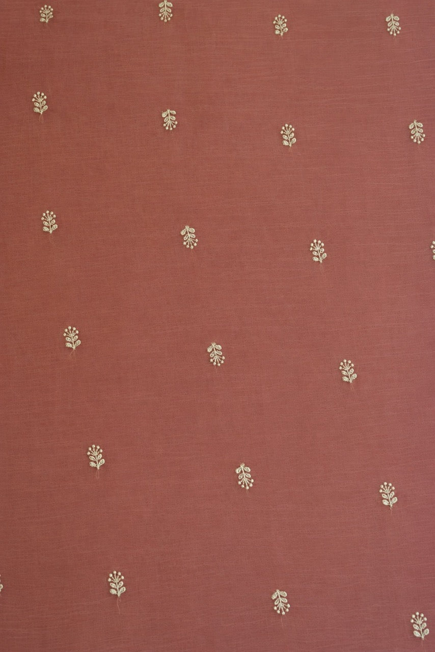 Blush Pink Chiffon Saree with Floral Embroidery