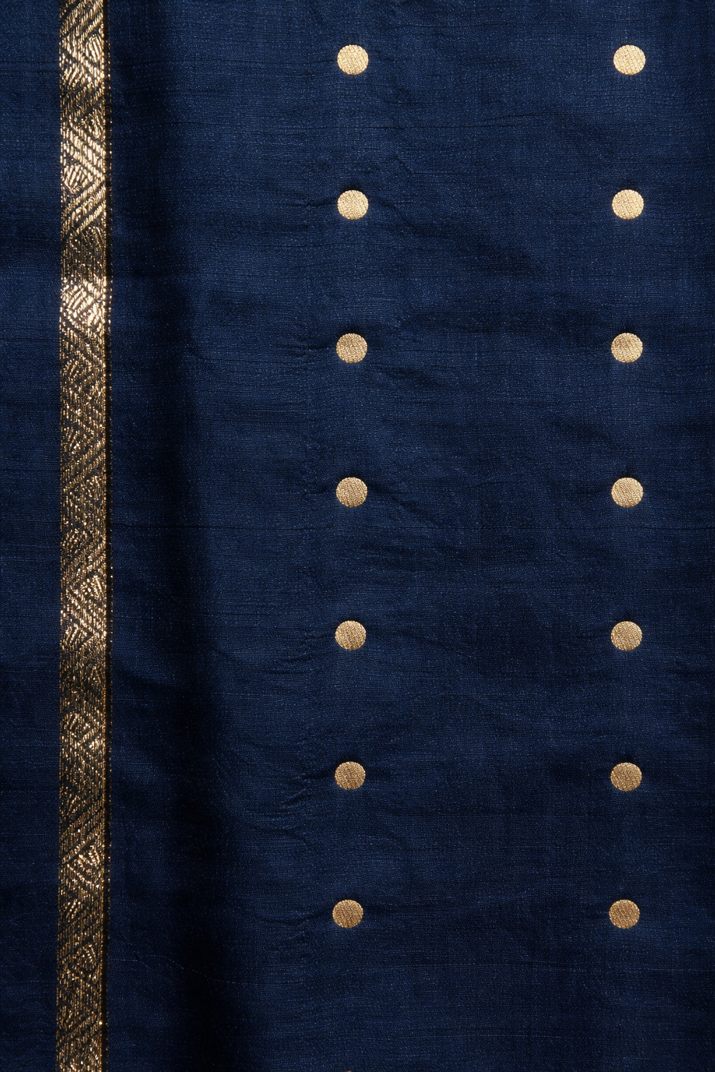 Pure Raw Mango Silk Saree in Midnight Teal | Handwoven Satin Border & Zari Floral Motifs