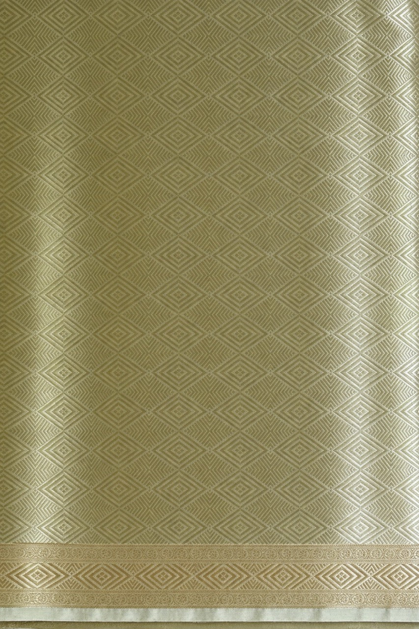 Ivory Gold Pure Tissue Brocade Saree