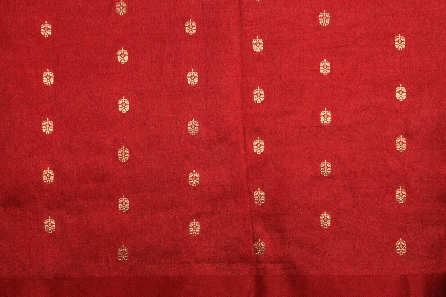 Pure Raw Mango Silk Red Saree with Zari Lines & Minimalist Motifs | Handwoven Banarasi Elegance