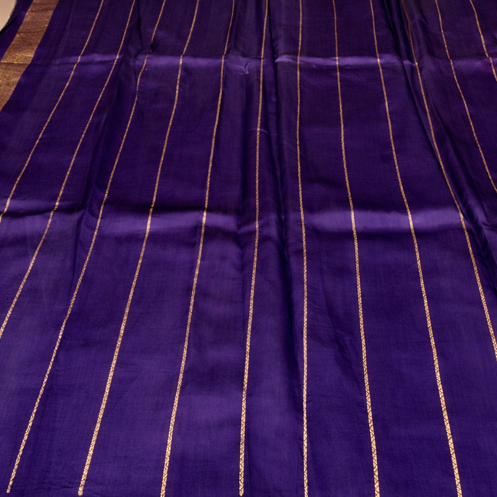 Pure Kora Silk Saree in Rani Pink with Handwoven Alfi Zari Stripes & Golden Border | Lightweight Festive Banarasi Saree