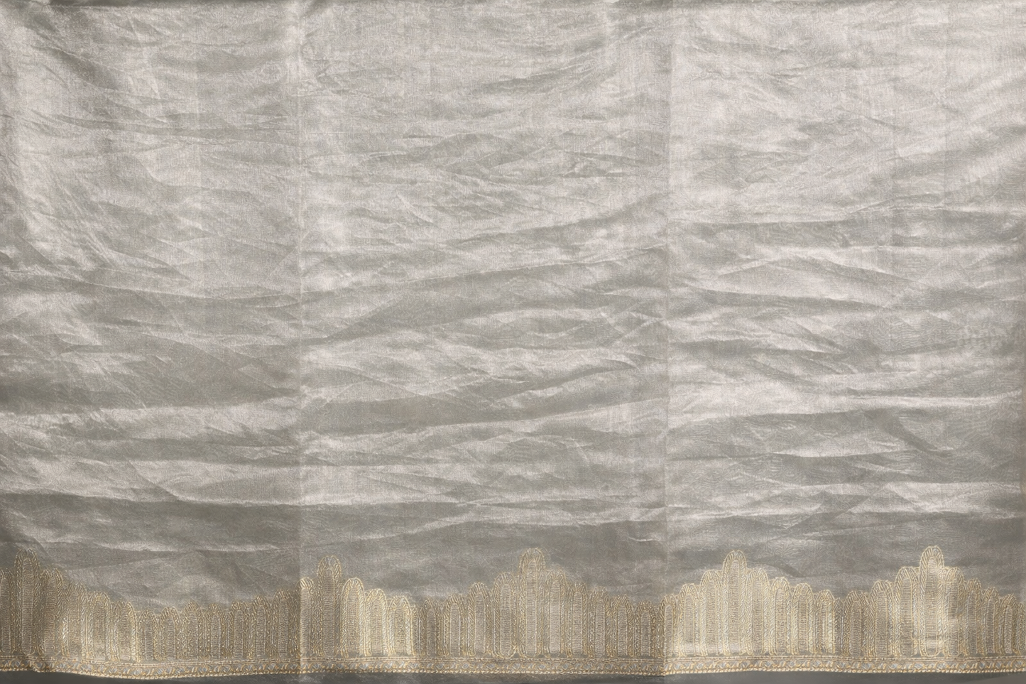 Pure Tissue Banarasi Saree in Antique Silver Gold | Lightweight Festive Tissue Silk Saree