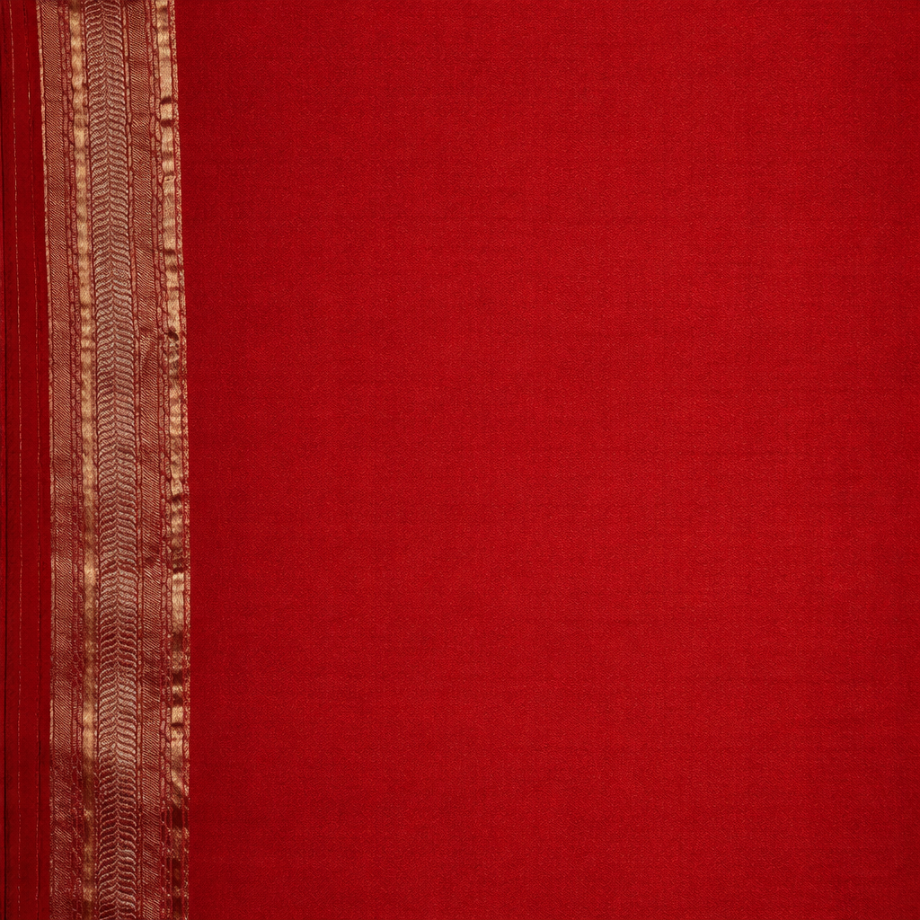 Pure Banarasi Silk Saree in Radiant Orange with Zari Buta & Traditional Border