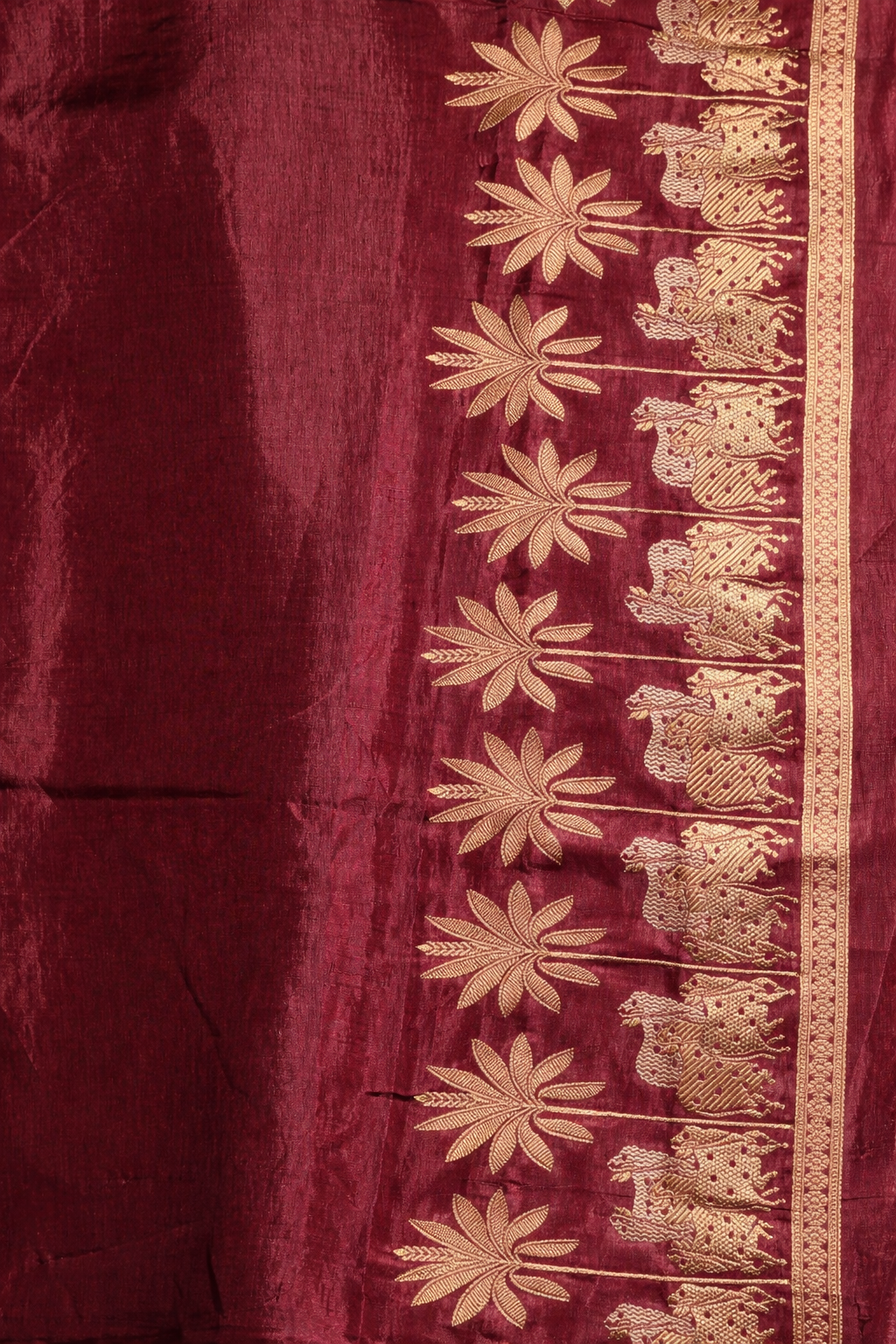 Banarasi Silk Saree in Golden Yellow with All-Over Zari Weaving