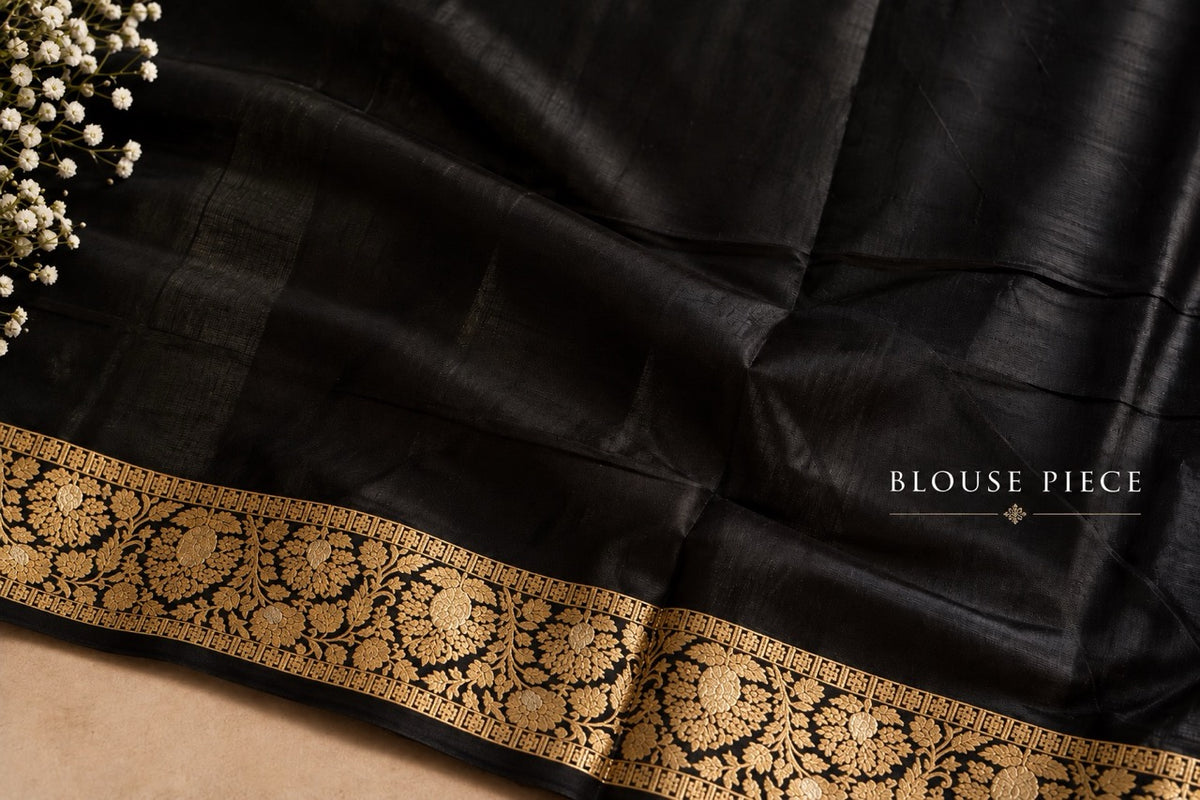 Black Gold Pure Katan Silk Saree