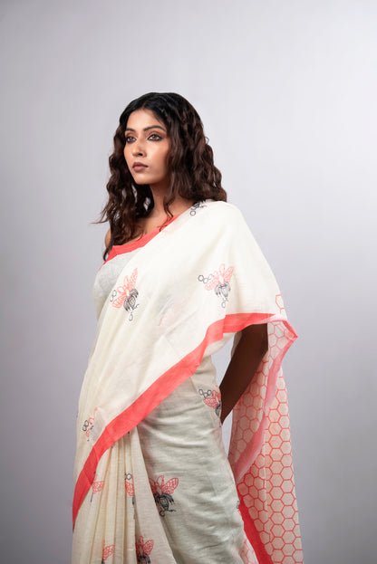 Madhuvan Linen Cotton Saree