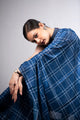Midnight Check Pre-Draped Satin Saree