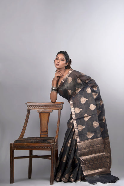 Noir Kashi Cotton Tissue Saree