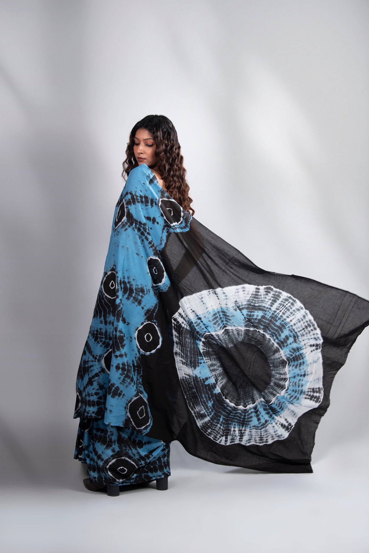 Indigo Eclipse Mul Cotton Saree