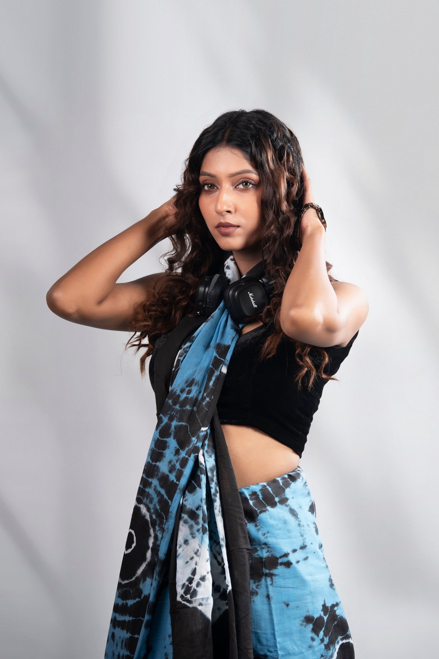 Indigo Eclipse Mul Cotton Saree