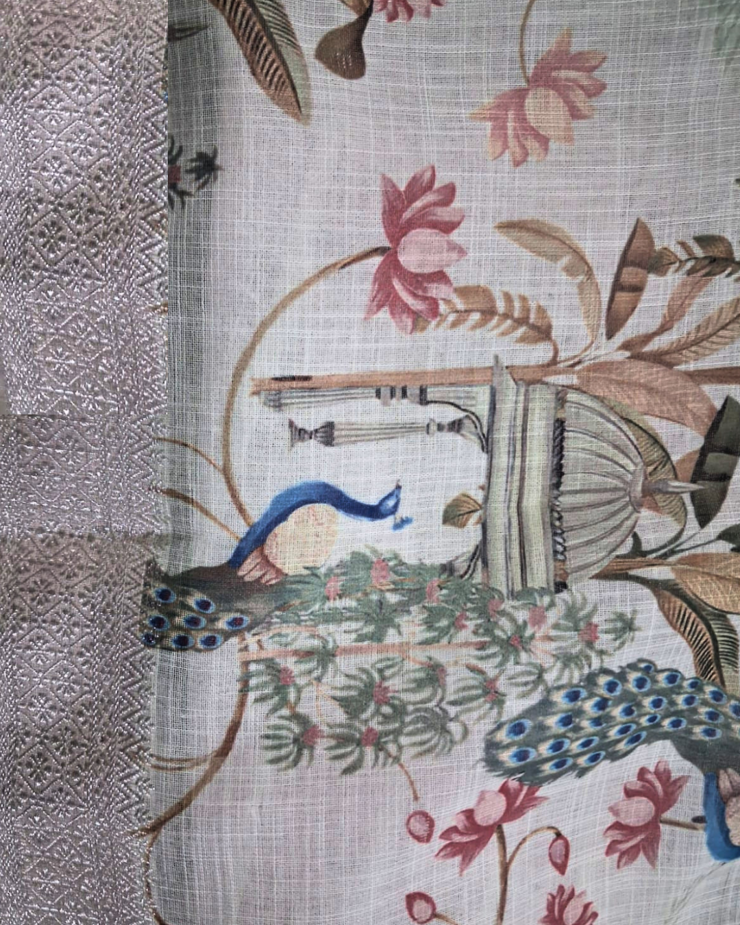 Gulmohar Linen Cotton Saree