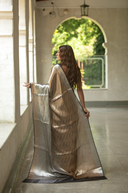 Black Gold Pure Tissue Brocade Saree