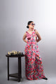 Rosé Bloom Pre-Draped Satin Saree