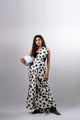 Noir Dot Pre-Draped Satin Saree