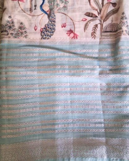 Gulmohar Linen Cotton Saree