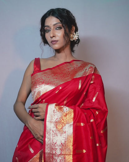 Laal Noor Art Silk Saree