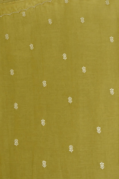 Sunshine Yellow Chiffon Saree with Floral Embroidery