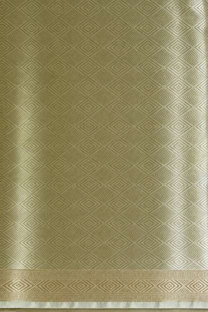 Ivory Gold Pure Tissue Brocade Saree