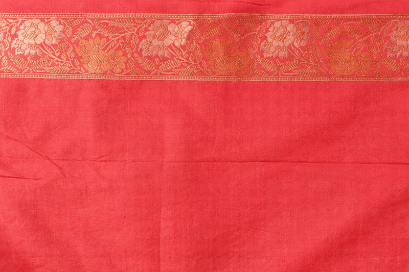 Pure Katan Silk Banarasi Saree in Rose Pink | Handwoven  Zari in three colours & Rich Pallu with floral motifs