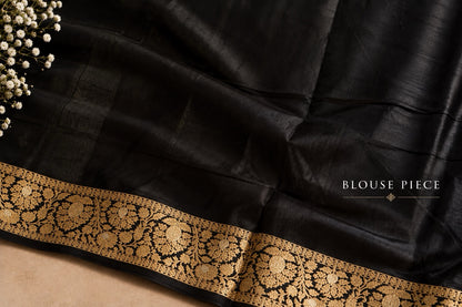 Black Gold Pure Katan Silk Saree