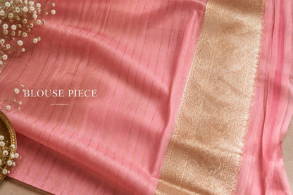 Blush Rose Pure Tissue Brocade Saree